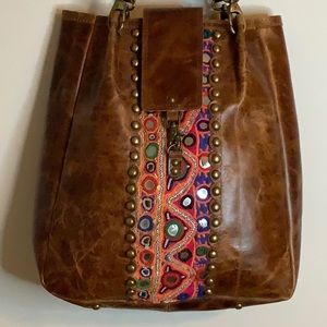 NWOT VINTAGE ADDICTION LEATHER TOTE